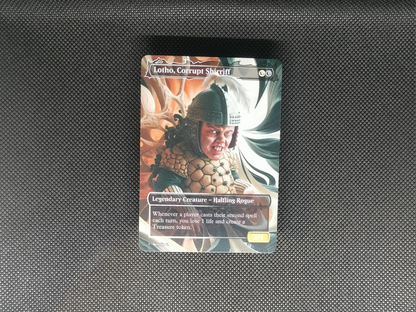 Lotho, Corrupt Shirriff - Full Art Borderless Alter - MTG Custom Cards, Commander, Edh and Cedh High Quality Altered Proxies