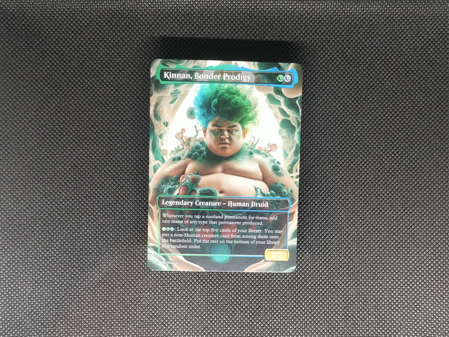 Kinnan, Bonder Prodigy (v1) - Full Art Borderless Alter - MTG Custom Cards, Commander, Edh and Cedh High Quality Alters