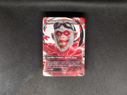 Ragavan, Nimble Pilferer (v1) - Full Art Borderless Alter - MTG Custom Cards, Commander, Edh and Cedh High Quality Altered Proxies