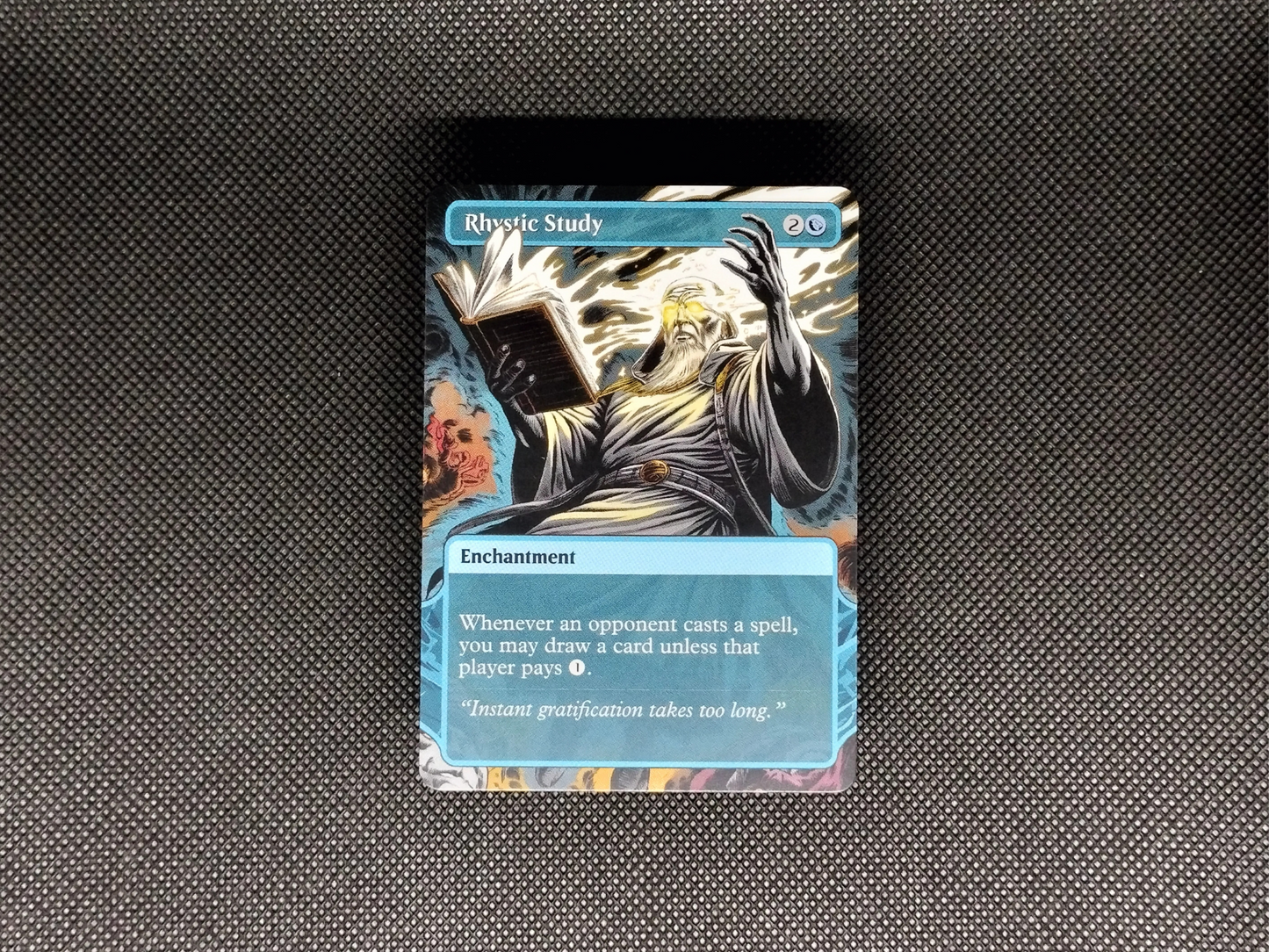 Rhystic Study (v1) - Full Art Alter - MTG Custom Cards, Commander, Edh and Cedh High Quality Alters