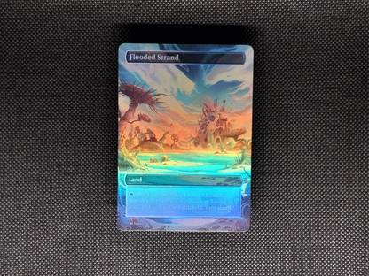 Flooded Strand (v1) - Full Art Fetch Land Alter - Mtg Custom Cards, Commander, Edh and cEDH High Quality Altered Proxies