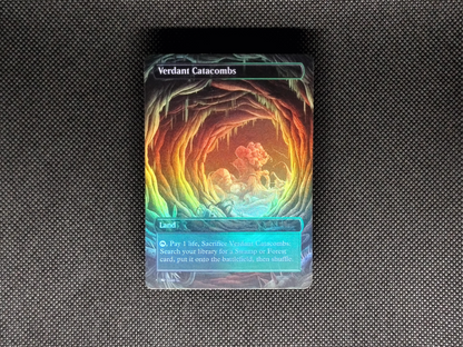 Verdant Catacombs (v1) - Full Art Fetch Land Alter - Mtg Custom Cards, Commander, Edh and cEDH High Quality Altered Proxies
