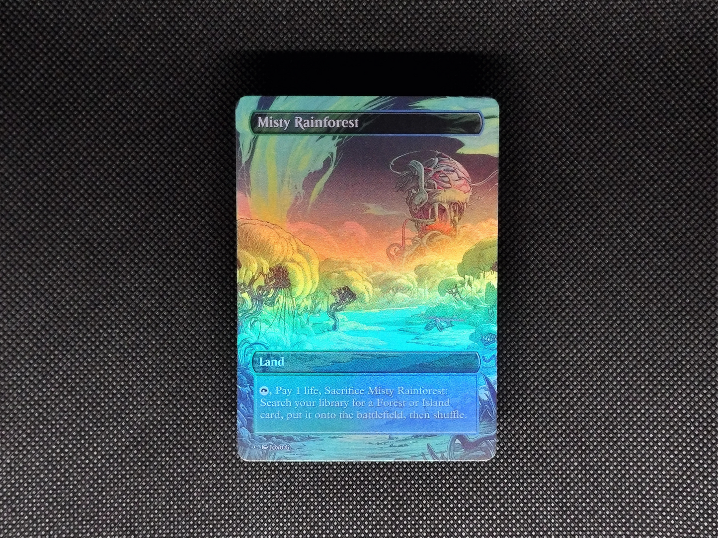 Misty Rainforest (v1) - Full Art Fetch Land Alter - Mtg Custom Cards, Commander, Edh and cEDH High Quality Altered Proxies