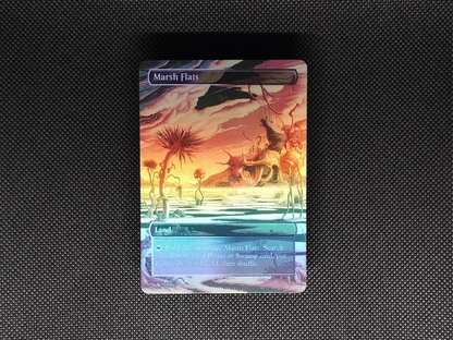 Marsh Flats (v1) - Full Art Fetch Land Alter - Mtg Custom Cards, Commander, Edh and cEDH High Quality Altered Proxies