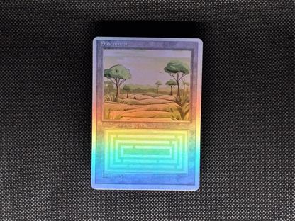 Savannah (v1) - Dual Land Old School Retro Frame Alter - Mtg Custom Cards, Commander, Edh and cEDH High Quality Altered Proxies