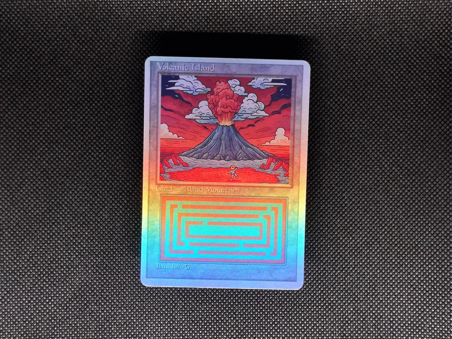 Volcanic Island (v1) - Dual Land Old School Retro Frame Alter - Mtg Custom Cards, Commander, Edh and cEDH High Quality Altered Proxies