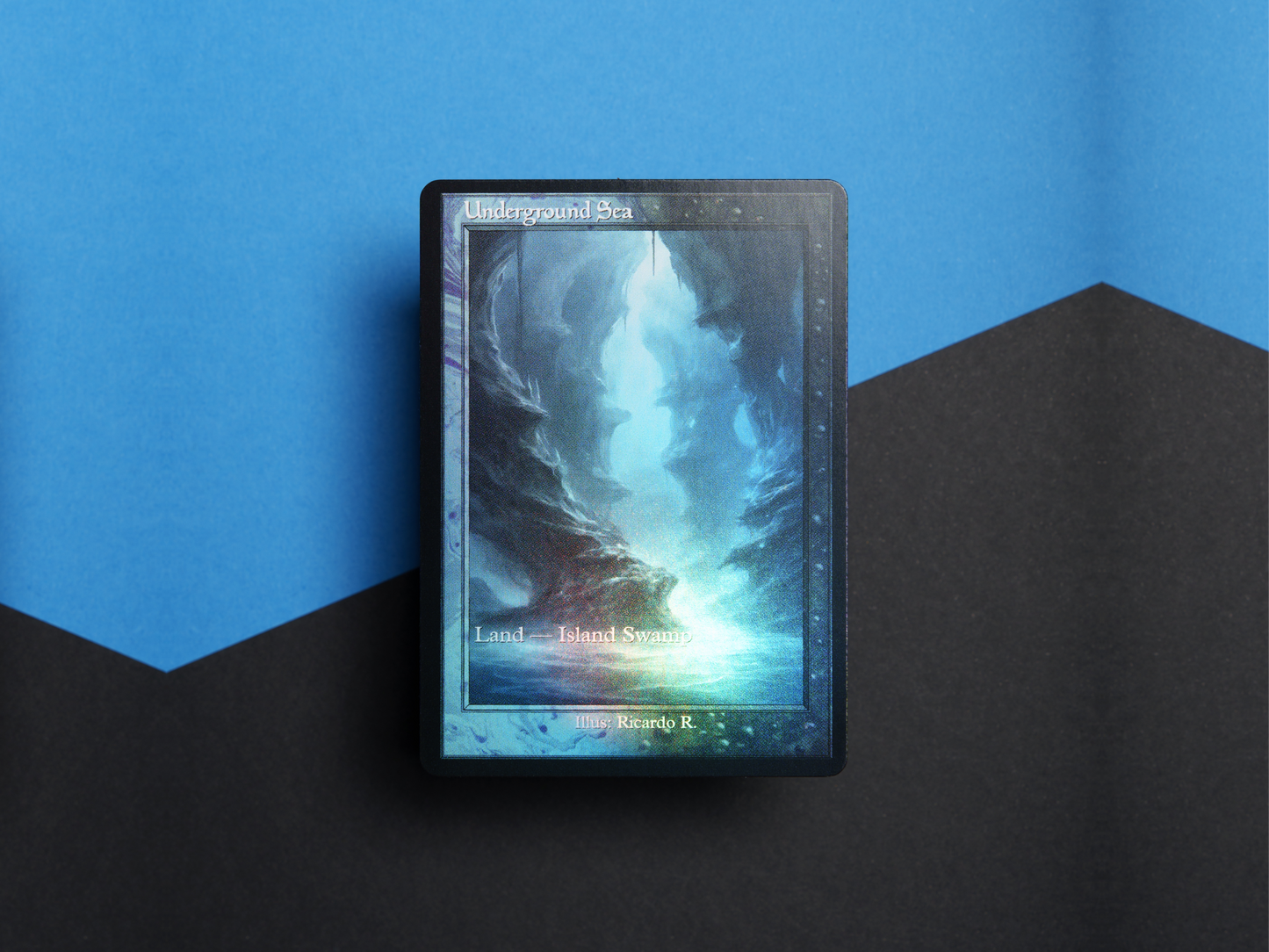 Underground Sea (v2) - Dual Land Old School Retro Frame Alter - Mtg Custom Cards, Commander, Edh and cEDH High Quality Altered Proxies