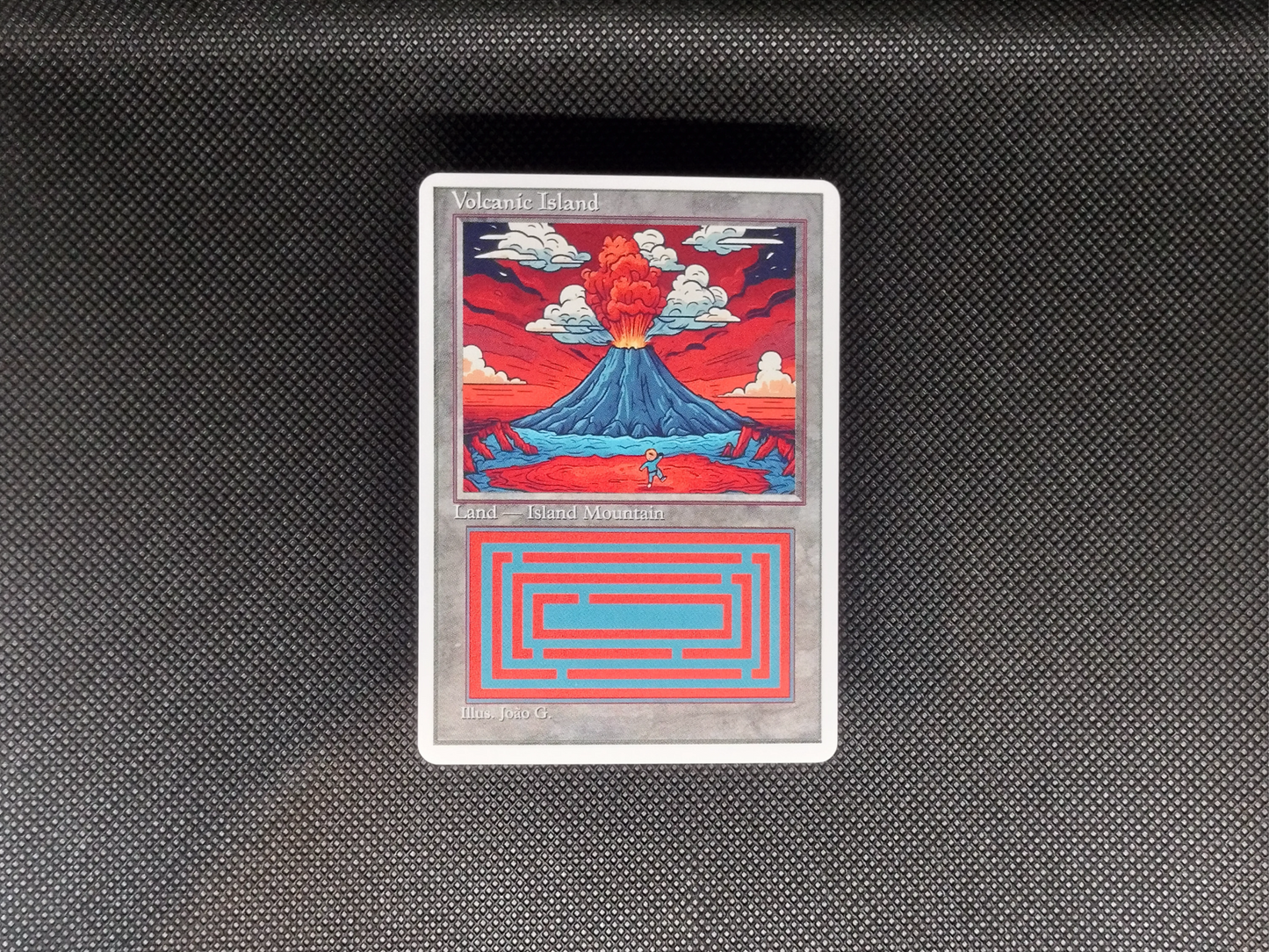 Volcanic Island (v1) - Dual Land Old School Retro Frame Alter - Mtg Custom Cards, Commander, Edh and cEDH High Quality Altered Proxies
