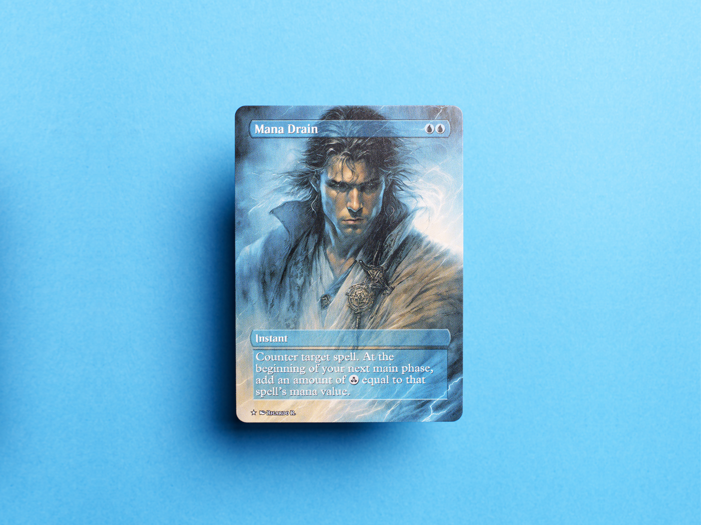 Mana Drain - Full Art Borderless - MTG Custom Cards, Commander, Edh and Cedh High Quality Altered Proxies