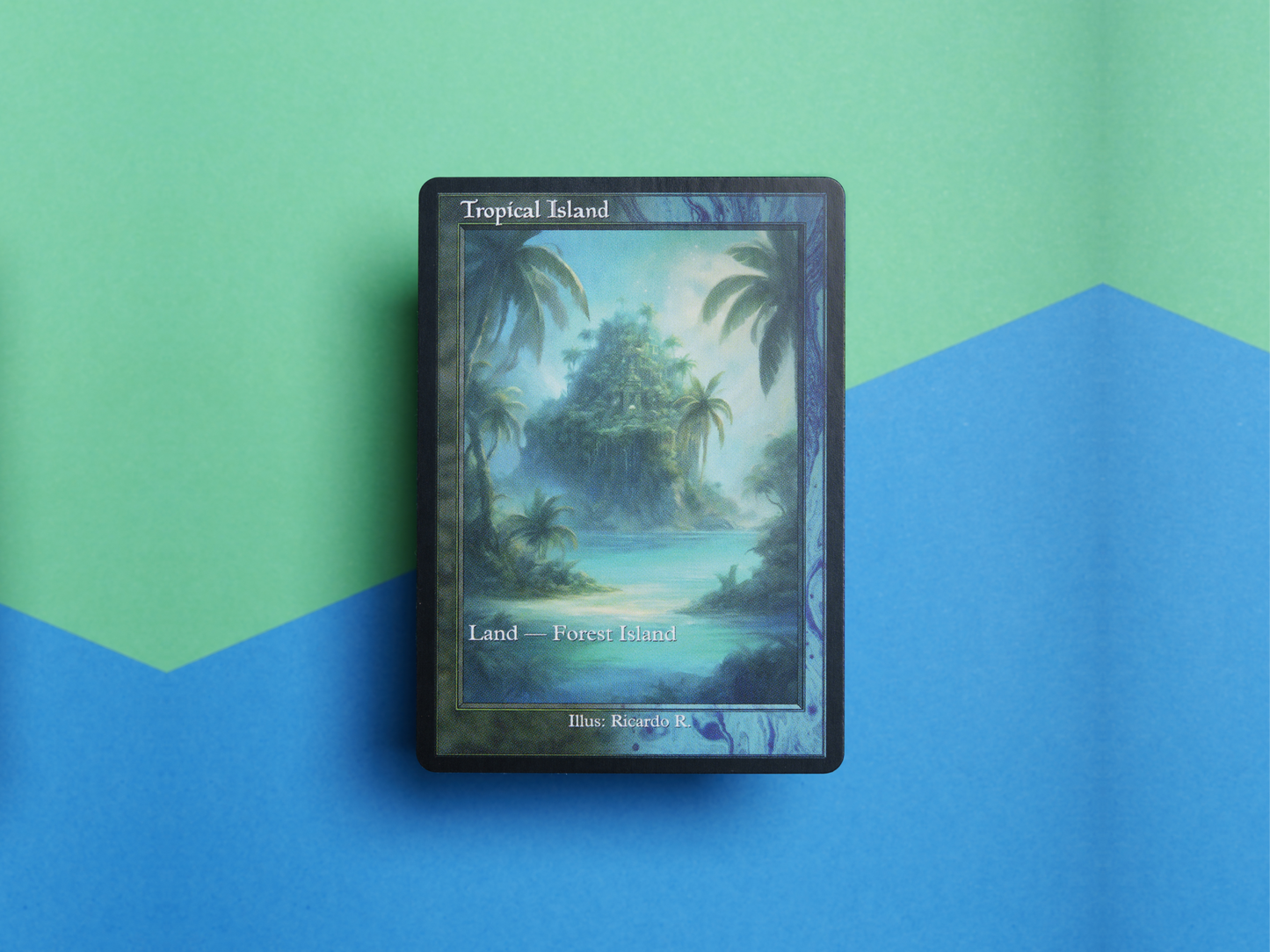 Tropical Island (v2) - Dual Land Old School Retro Frame Alter - Mtg Custom Cards, Commander, Edh and cEDH High Quality Altered Proxies