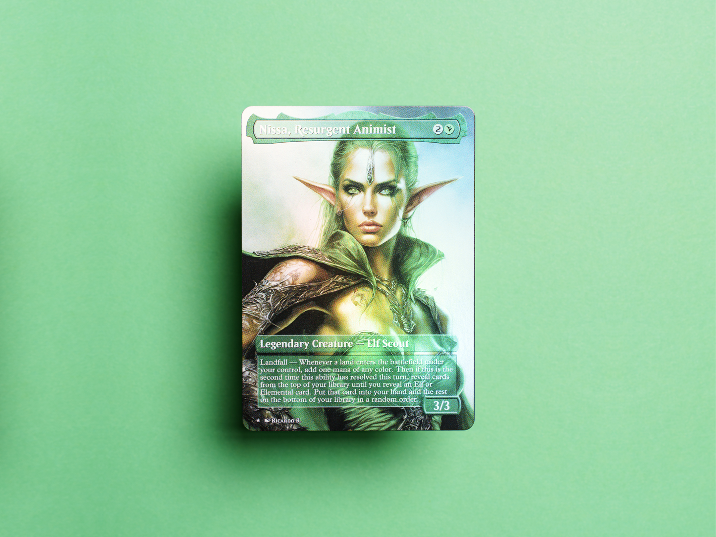 Nissa, Resurgent Animist - MTG Custom Cards , Commander alternate art - Magic MTG Alters Full