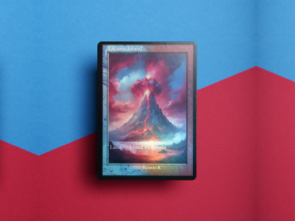 Volcanic Island (v2) - Dual Land Old School Retro Frame Alter - Mtg Custom Cards, Commander, Edh and cEDH High Quality Altered Proxies