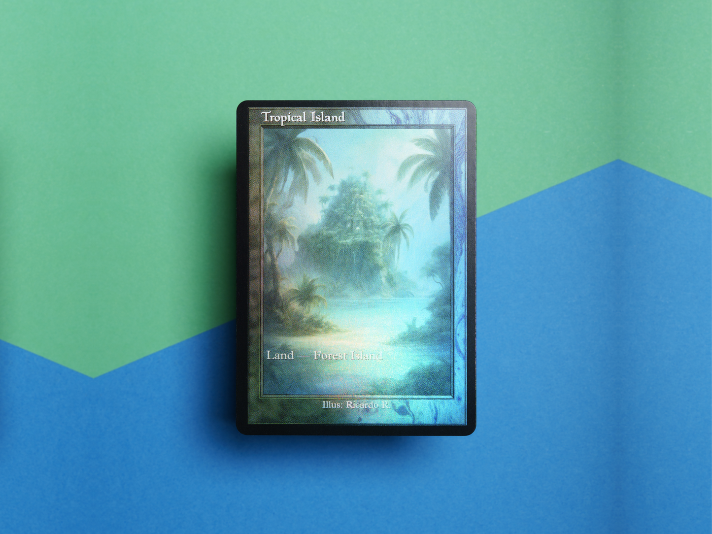 Tropical Island (v2) - Dual Land Old School Retro Frame Alter - Mtg Custom Cards, Commander, Edh and cEDH High Quality Altered Proxies