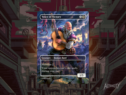 Voice of Victory Magic proxy card with custom altered art.