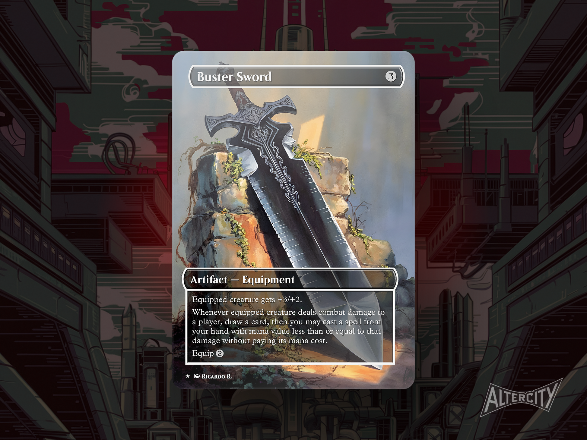 Buster Sword - Final Fantasy Full Art Borderless Alter Proxy - MTG Cus AlterCity Buster Sword - Final Fantasy Full Art Borderless Alter Proxy - MTG Cus AlterCity