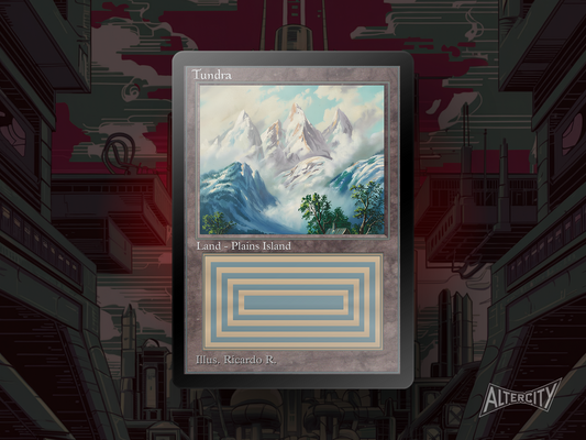 Tundra proxy in original frame with vintage altered art of frozen plains stretching into a pale horizon.